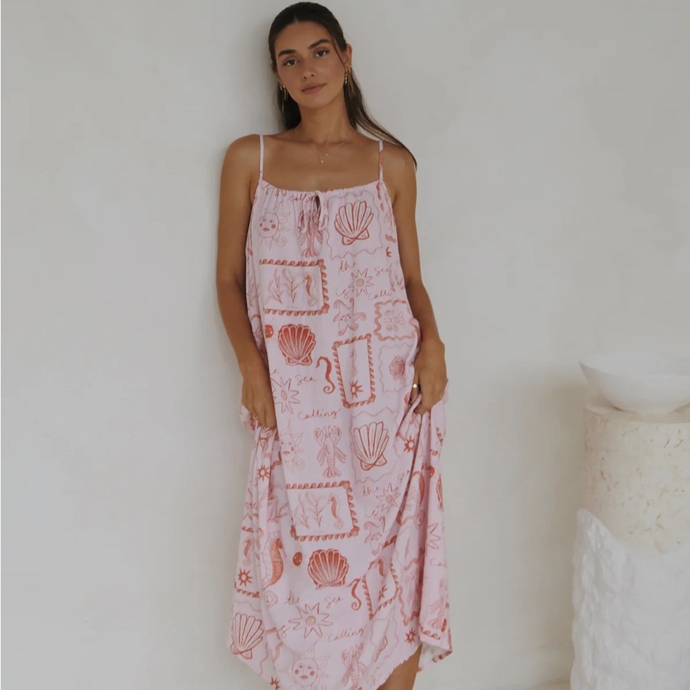 Pink Patterned Maxi Dress